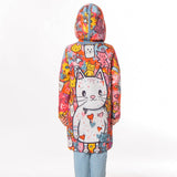 Graffiti Cica - Girls' Long Sleeve Cardigan | BAIKA