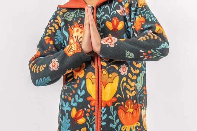 Bohemian Garden - Girls' Long Sleeve Cardigan | BAIKA