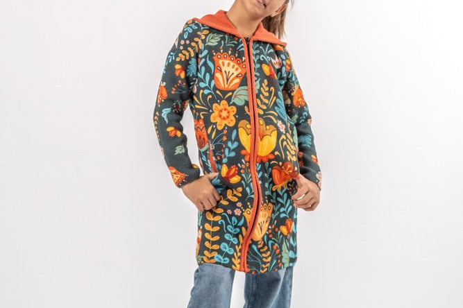 Bohemian Garden - Girls' Long Sleeve Cardigan | BAIKA