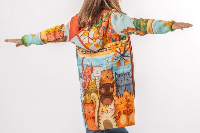 Cats from Amsterdam - Girls' Long Sleeve Cardigan | BAIKA