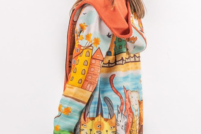 Cats from Amsterdam - Girls' Long Sleeve Cardigan | BAIKA