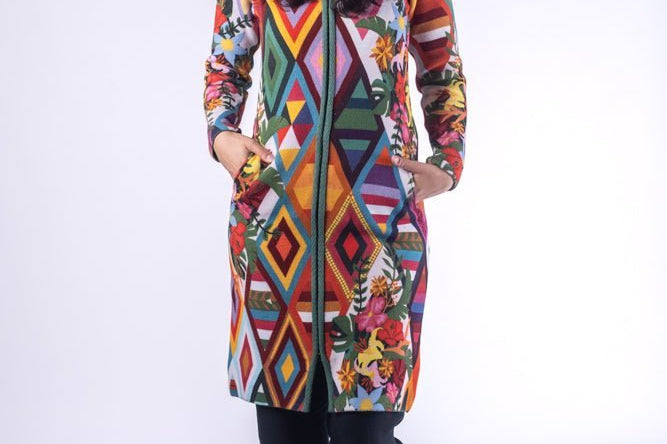 Geometric - Women - Knitted Cardigans | BAIKA