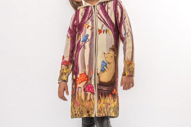 Hedgehog - Girls' Long Sleeve Cardigan | BAIKA