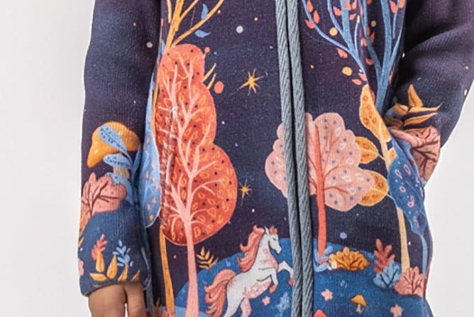 Horse in the Forest - Girls' Long Sleeve Cardigan | BAIKA