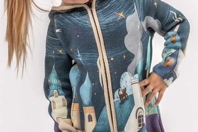 Nighttime Magic - Girls' Long Sleeve Cardigan | BAIKA