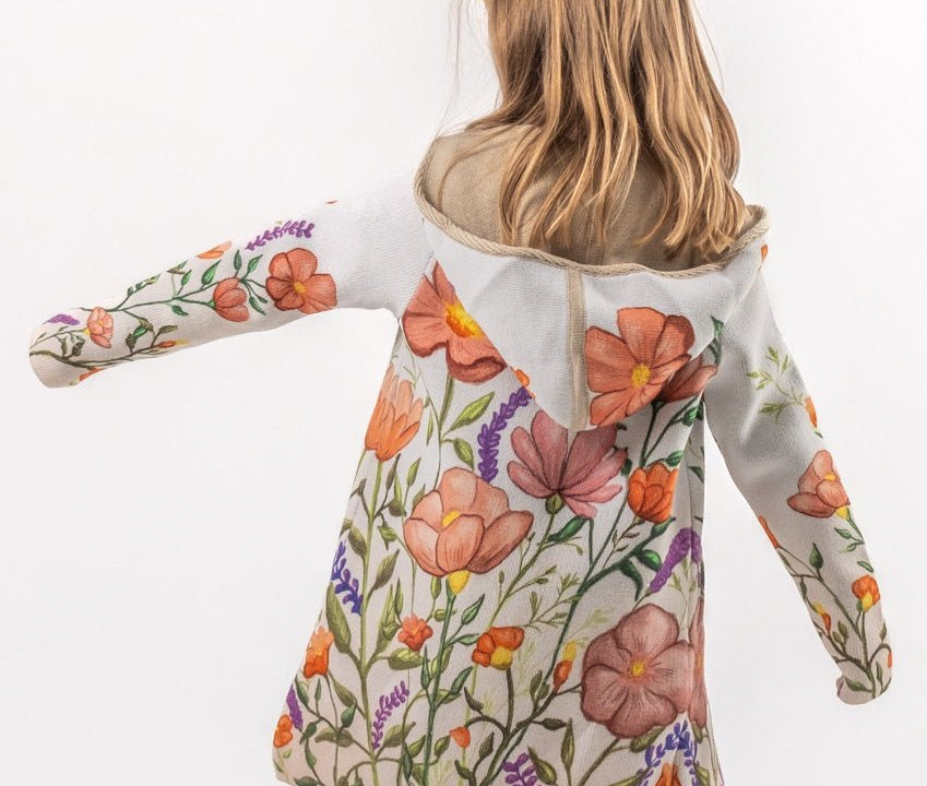 Poppies - Girls' Long Sleeve Cardigan | BAIKA