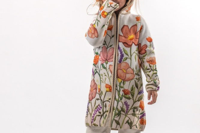 Poppies - Girls' Long Sleeve Cardigan | BAIKA
