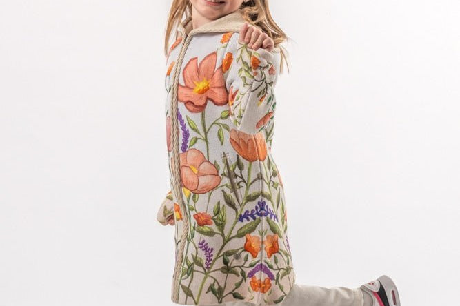 Poppies - Girls' Long Sleeve Cardigan | BAIKA