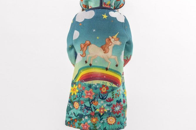 Rainbow Unicorn - Girls' Long Sleeve Cardigan | BAIKA