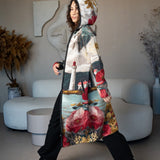 BAIKA női kötött kabát – A Világító torony, kapucnis, cipzáras, mintás