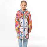 Graffiti Cica - Girls' Long Sleeve Cardigan | BAIKA