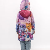 Flying balloon kitty - Girls' Long Sleeve Cardigan | BAIKA