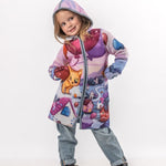 Flying balloon kitty - Girls' Long Sleeve Cardigan | BAIKA